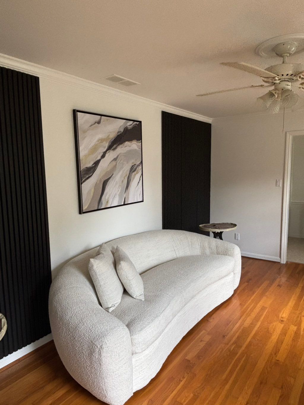We painted the walls and installed the panels on t