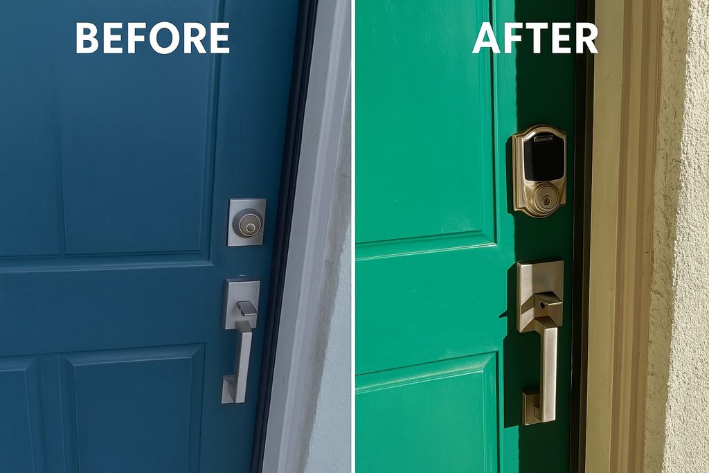 Old lock replaced with a smart lock linked to the 