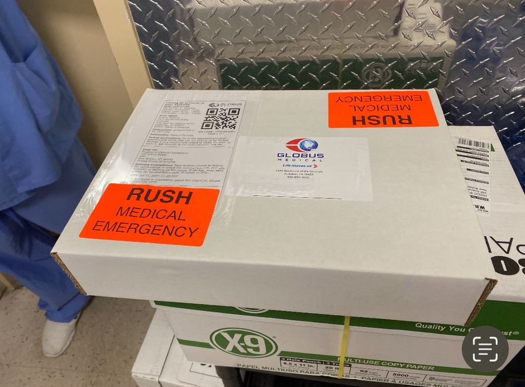 Medical device rush order for a same day surgery 