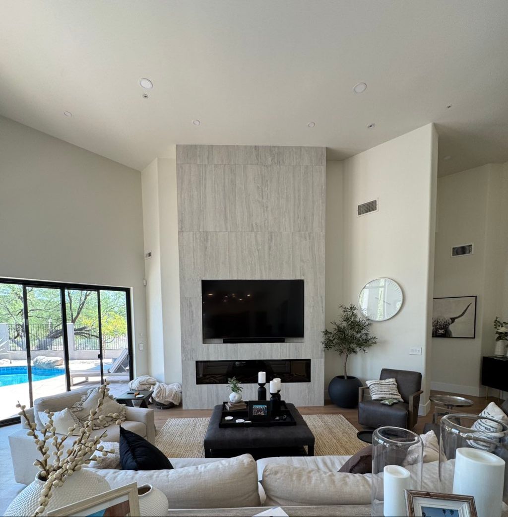 TV & Sound bar mounted on tile