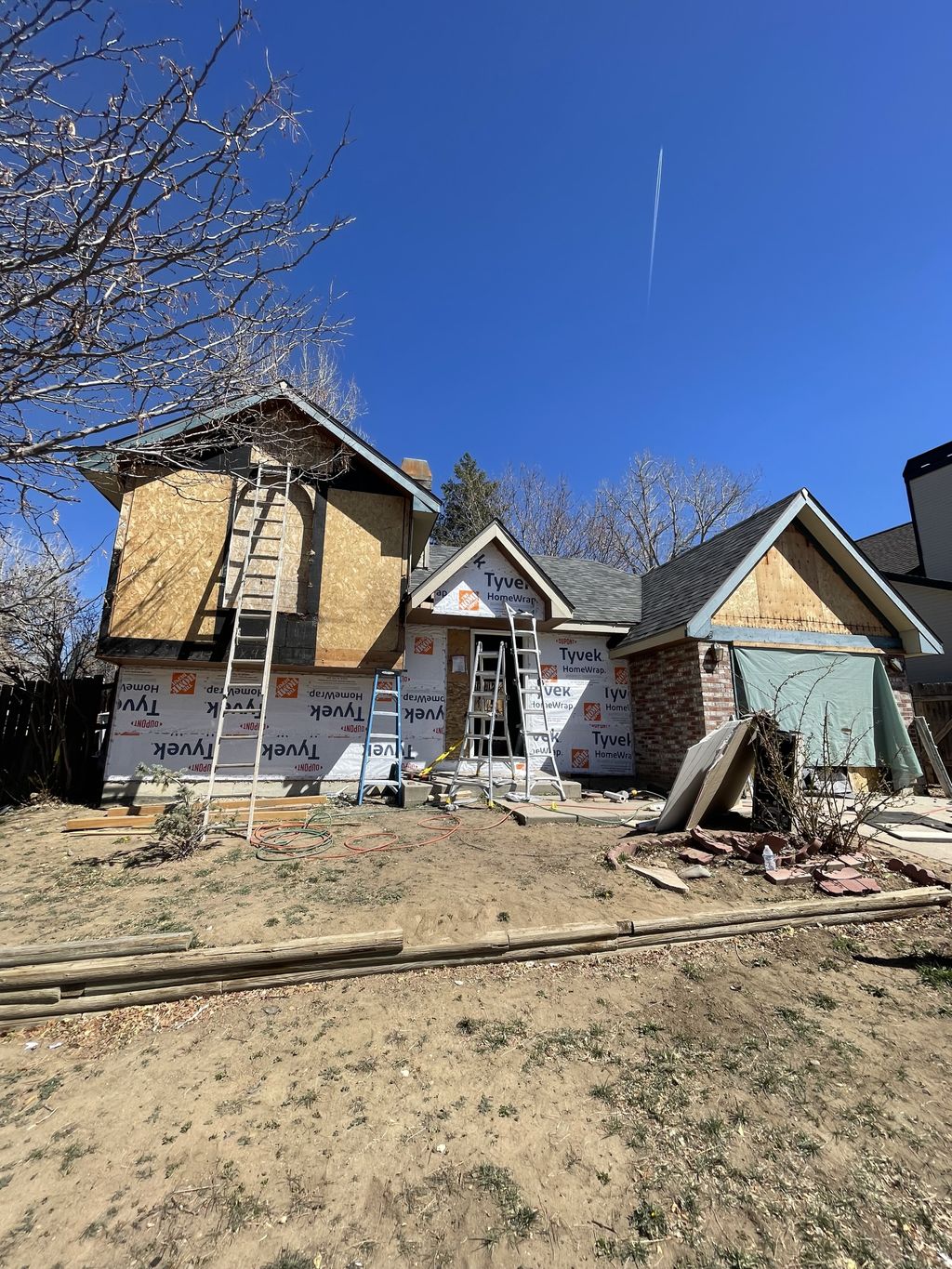 JOB A- House fire affected the exterior of this ho
