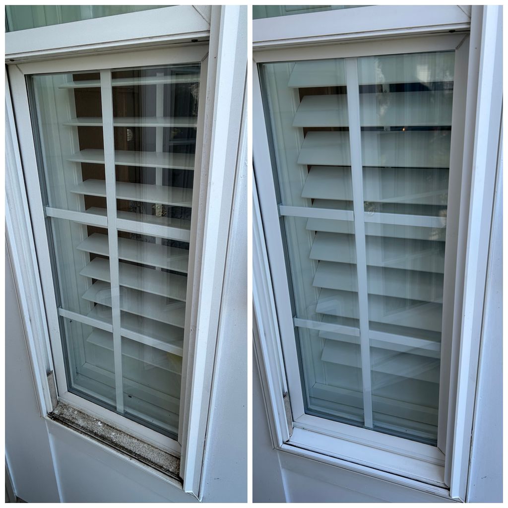 Window Cleaning with a frame and track detailing.