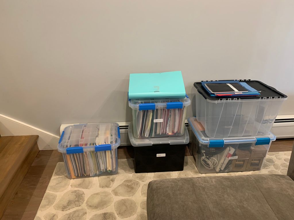 Basement office after