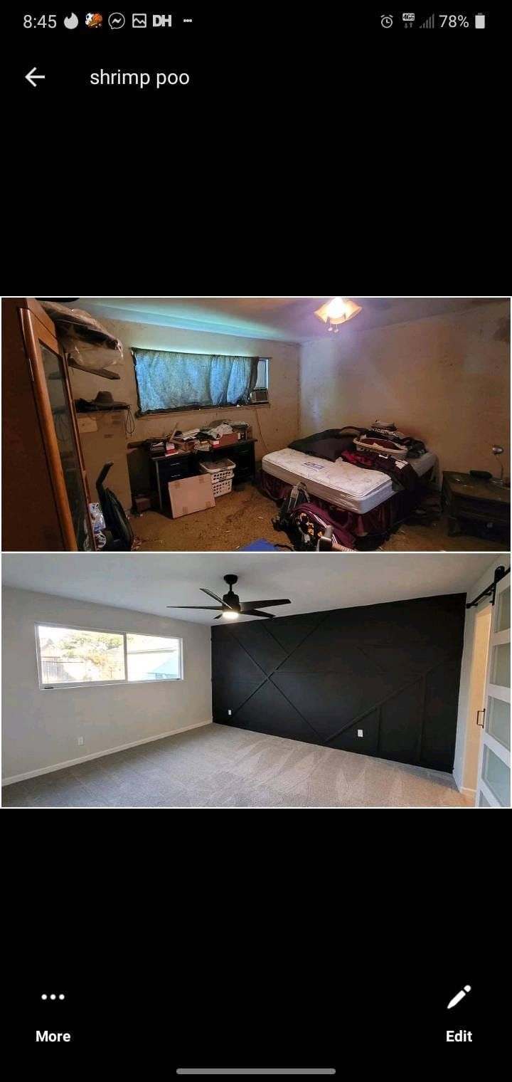 bedroom before and after