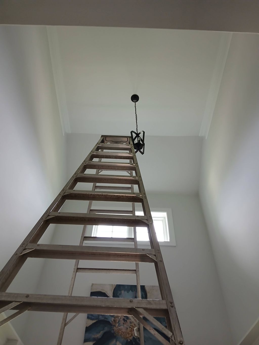 20 foot Foyer chandelier BEFORE 