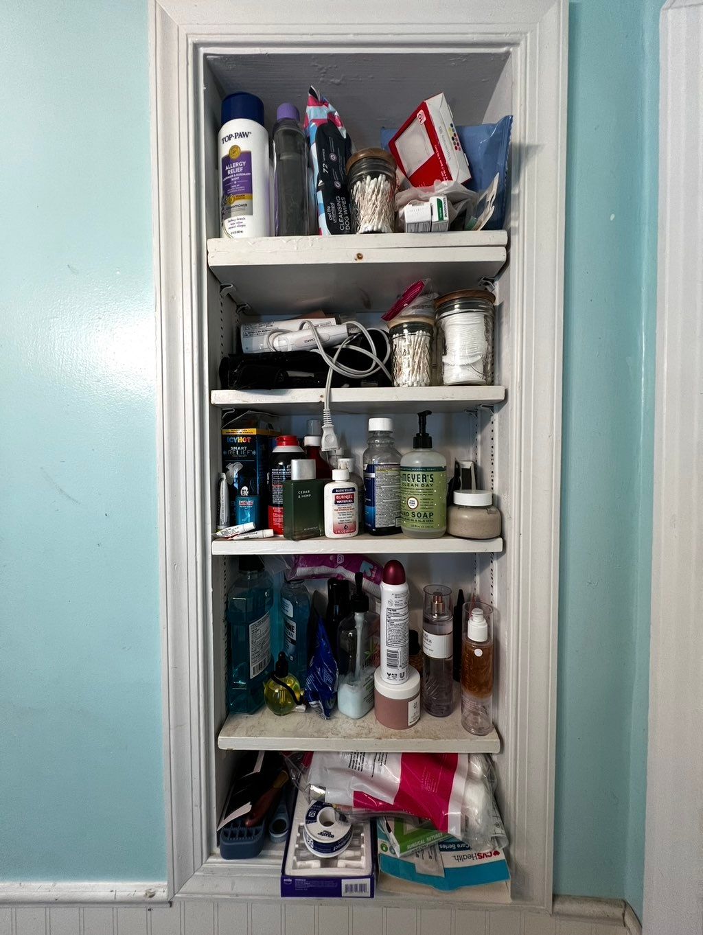 Before: Bathroom organizing
