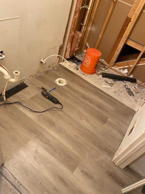 Lvp installation before tub vanity and toilet 