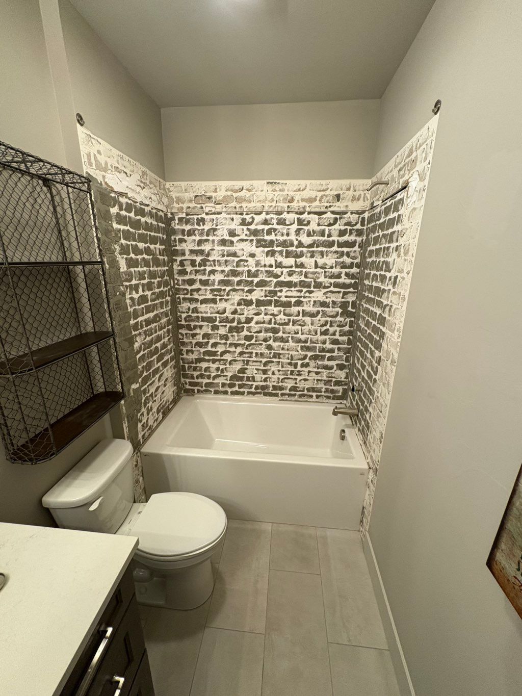 Bathroom remodel underway. Clean demo of old tile.