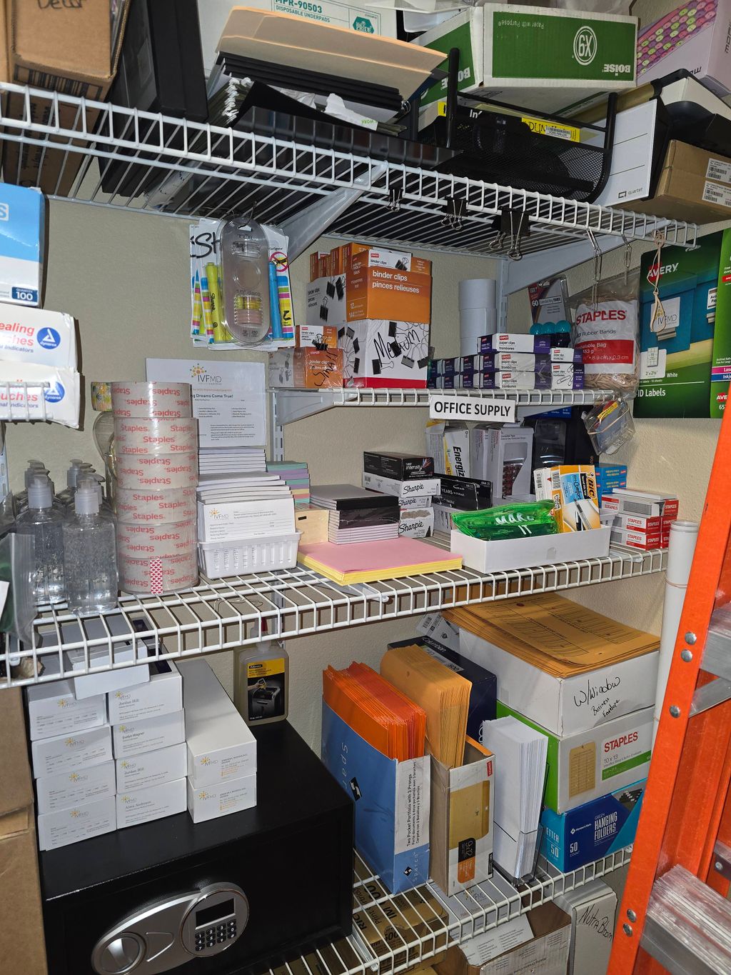 view of the office supplies 