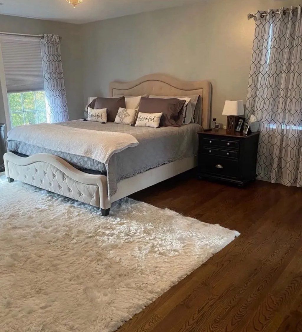 After — Fresh sheets, fluffed pillows, dusted surf