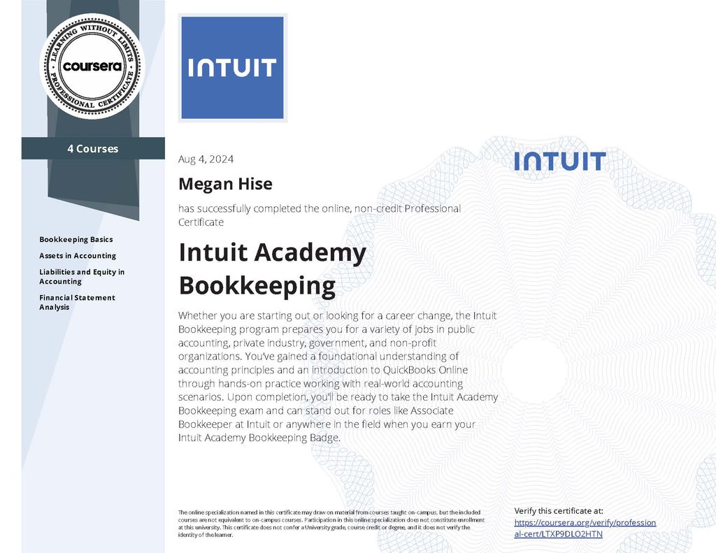 Intuit Bookkeeping Certification