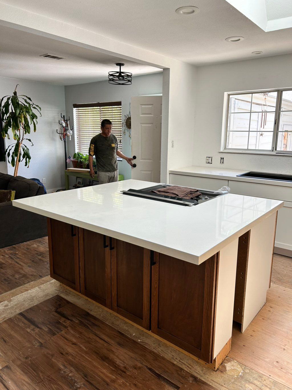 Custom Island with Range and AirDuct that lifts up