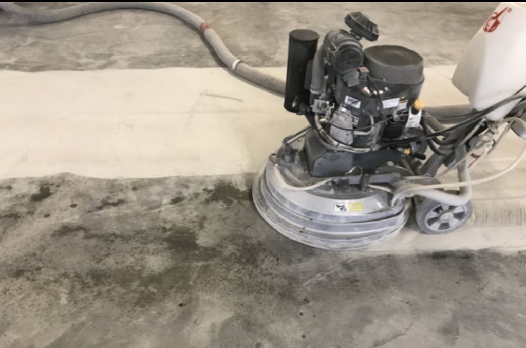 Garage floor sanding/grinding- prepping the floor 