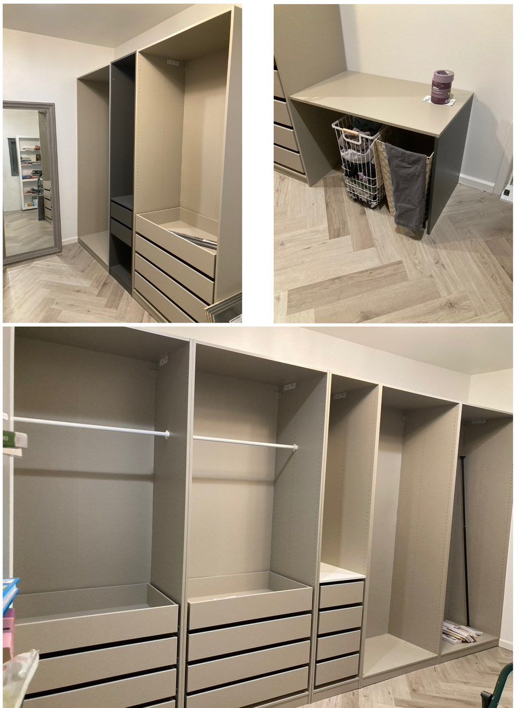 Large walk in closet assembly and install 