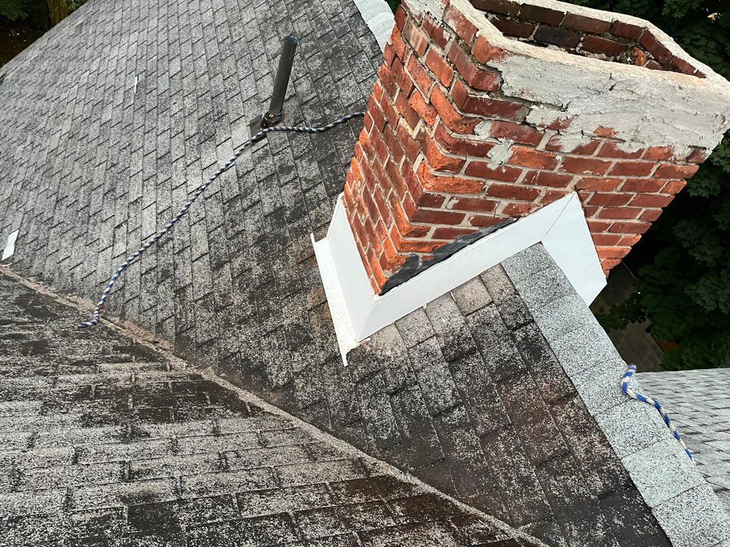Install flashing chimney 