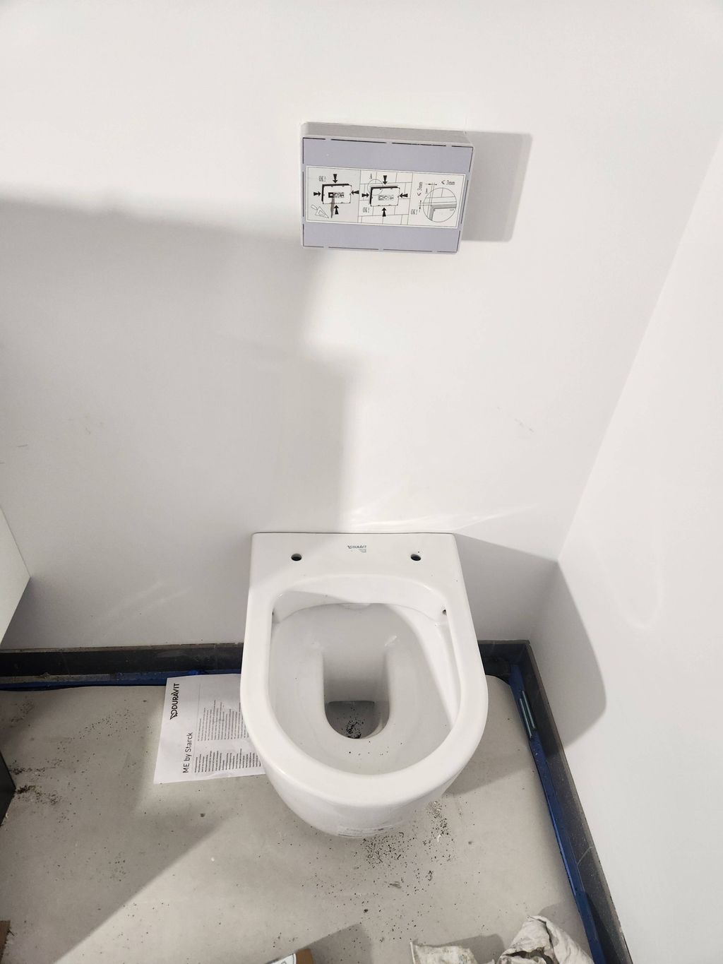 Wall hung toilet installation