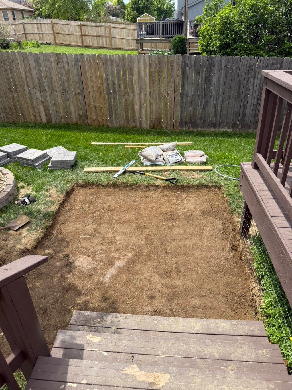 This area of the yard was very patchy grass caused