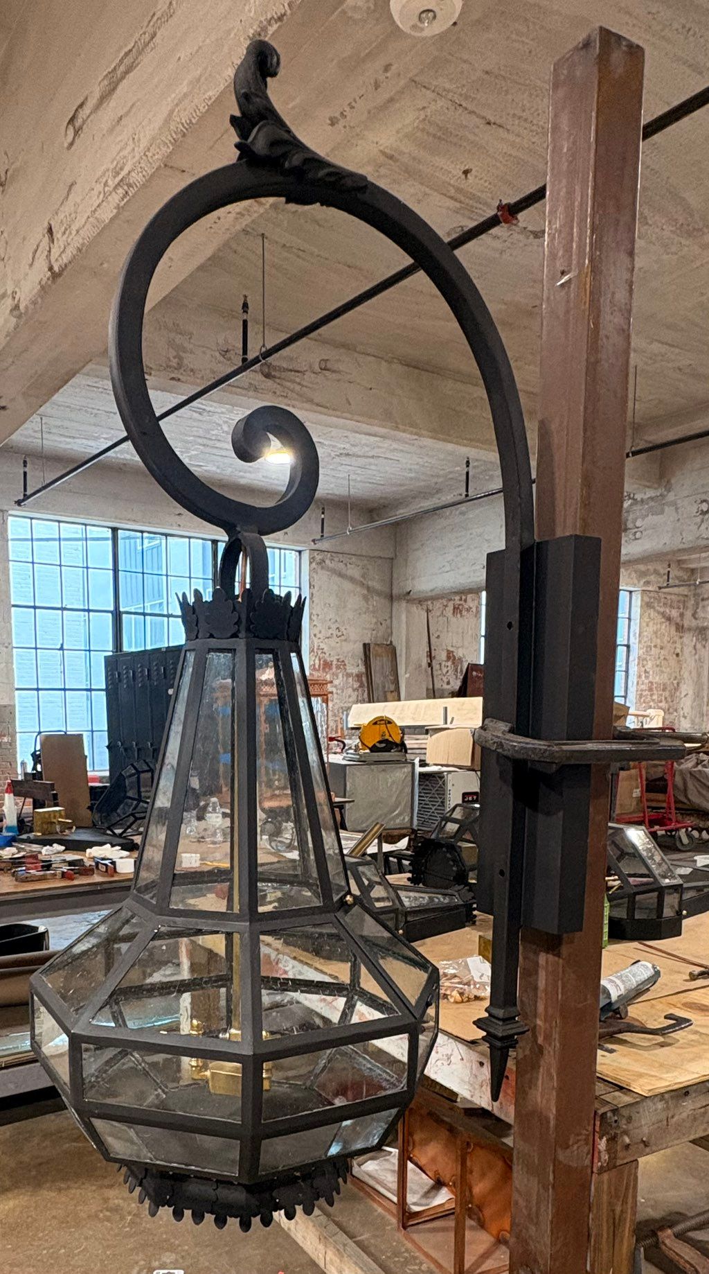 Hand Forged Iron Outdoor Sconce with Ornamental De