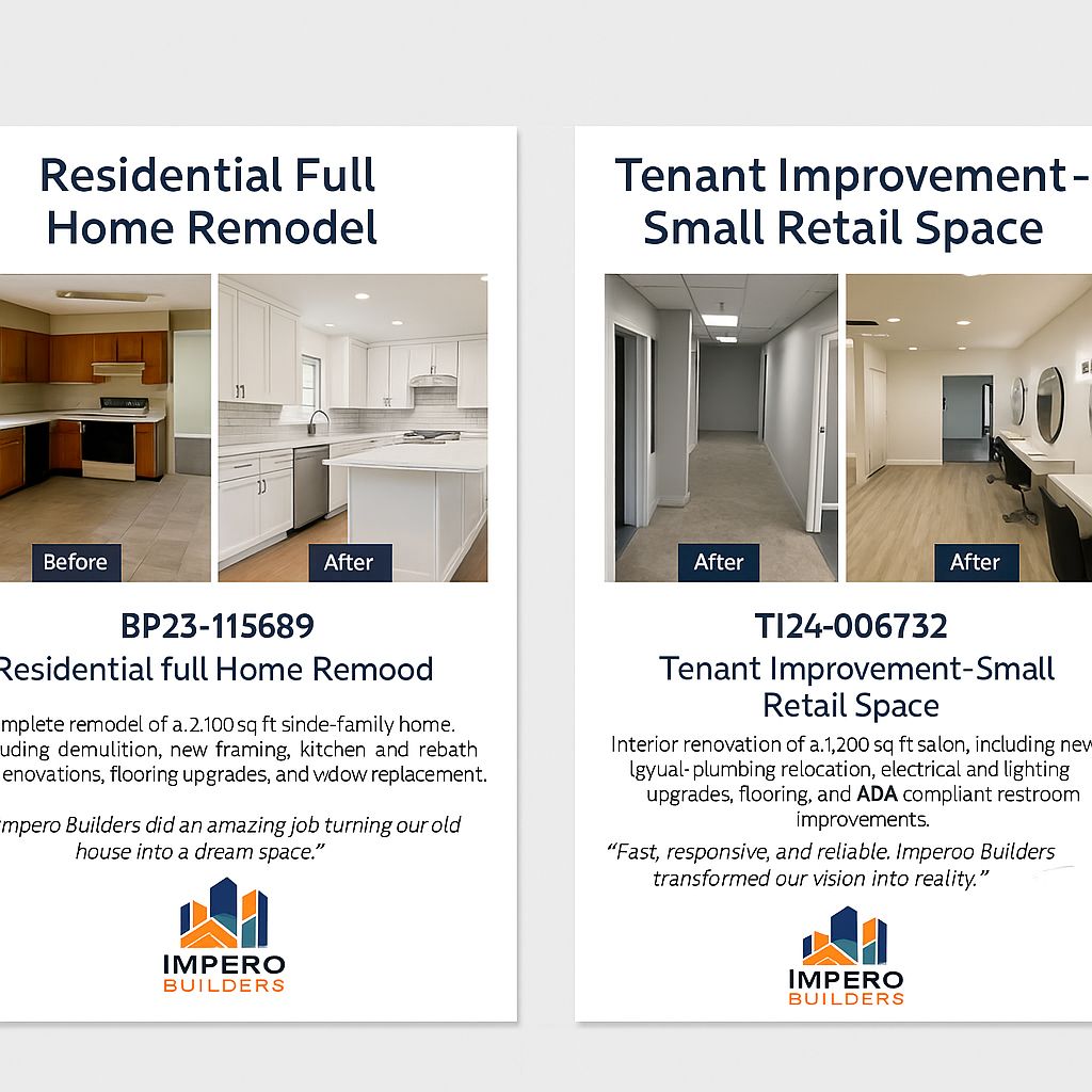 One commercial & Residential Remodeled 