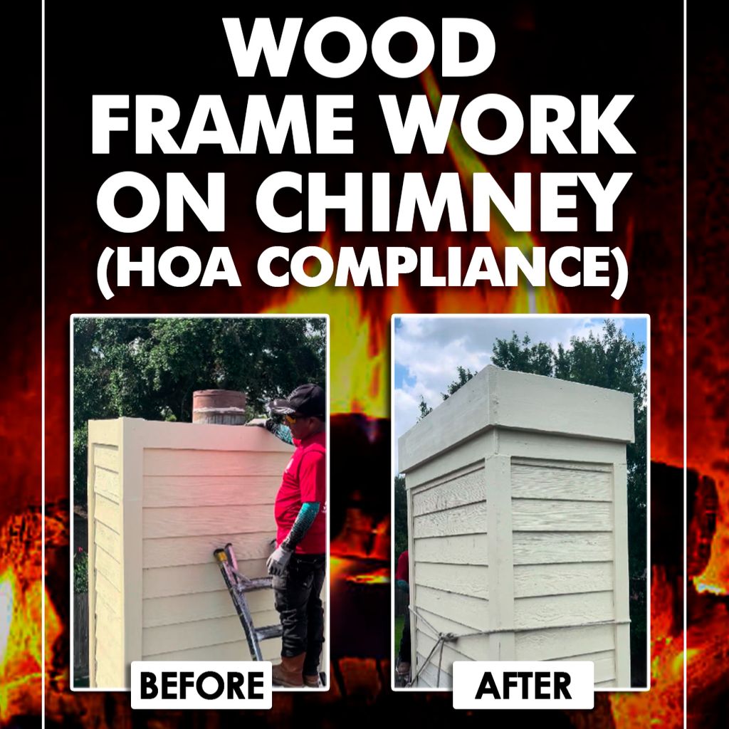 Wood Frame Work On Chimney