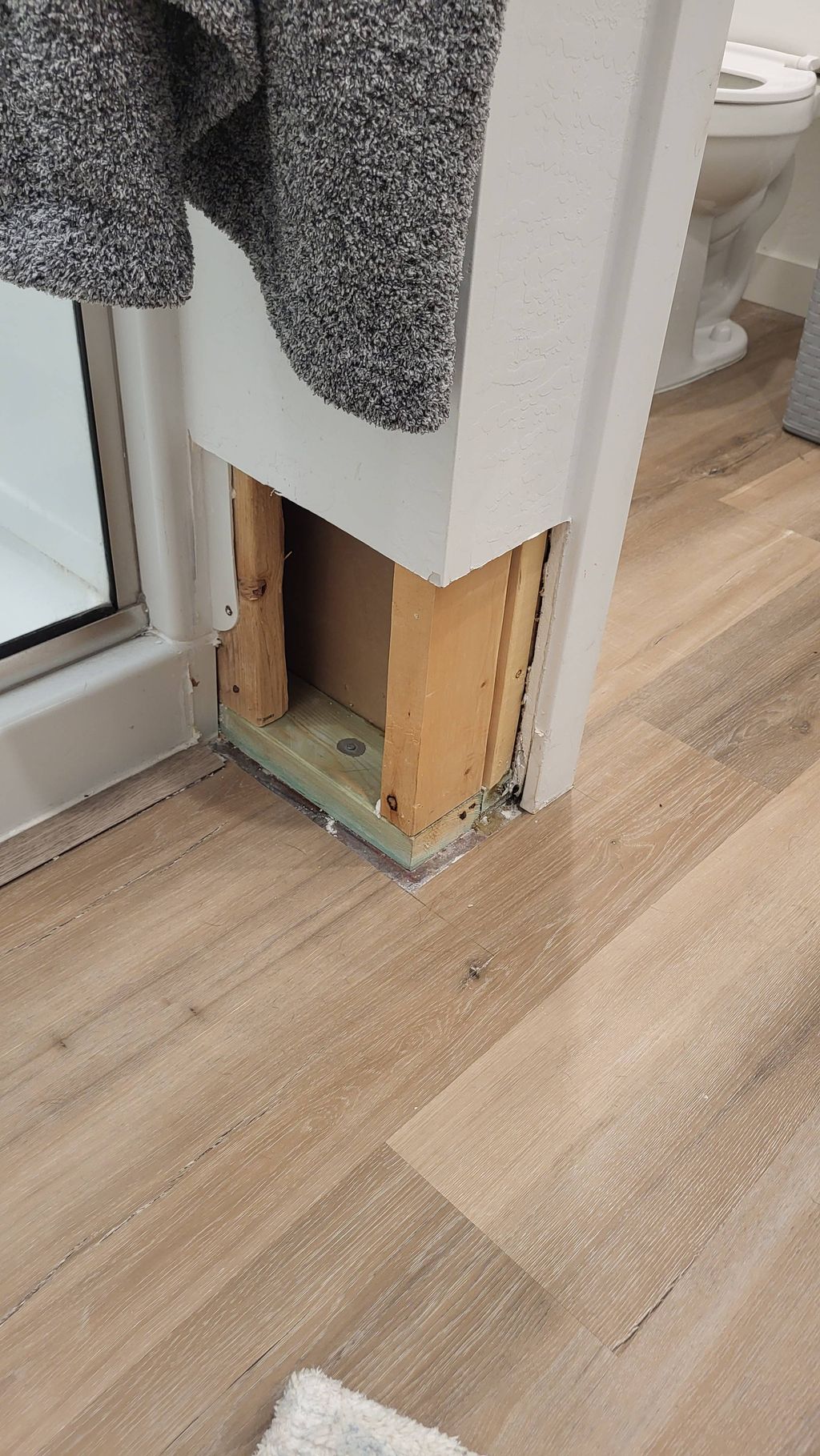 before water damage from shower surrounds 