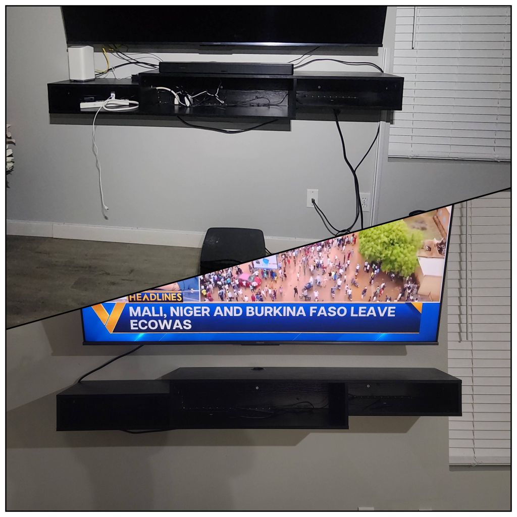 TV mounted & wire concealment w/ addition of an ou