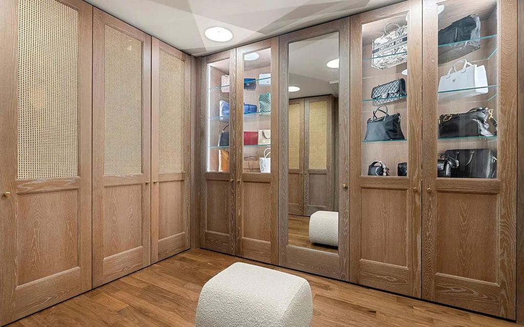 Custom white oak closet cabinetry 