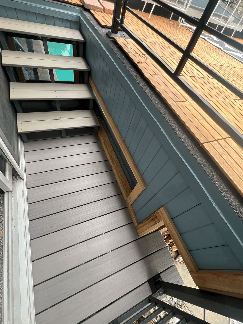 Revitalized rooftop deck. New roofing, brand new r