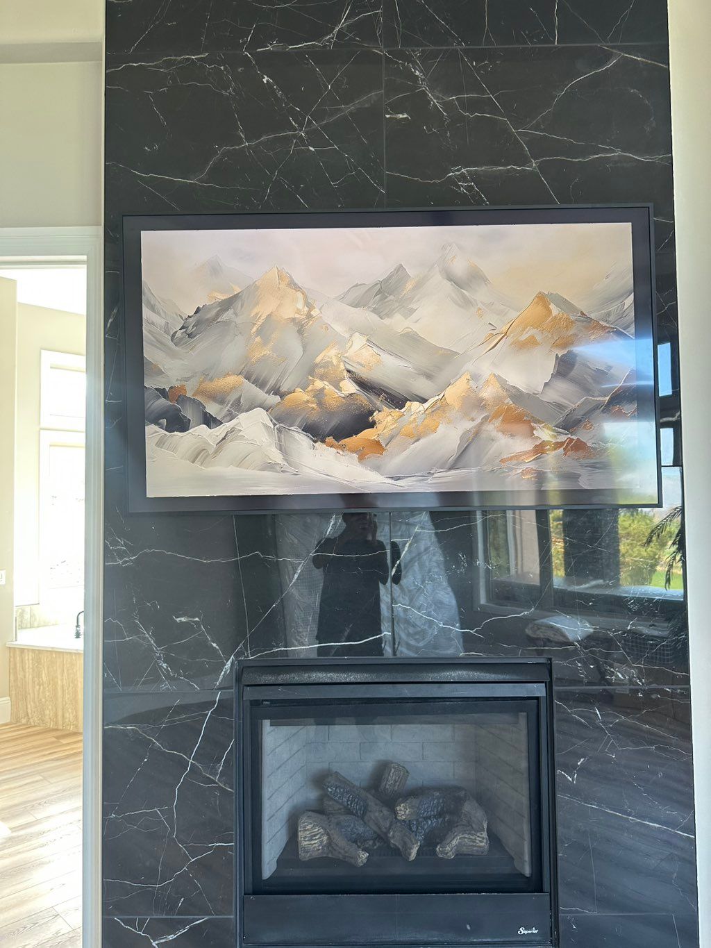 Samsung Picture Frame 65” on Tile surface 