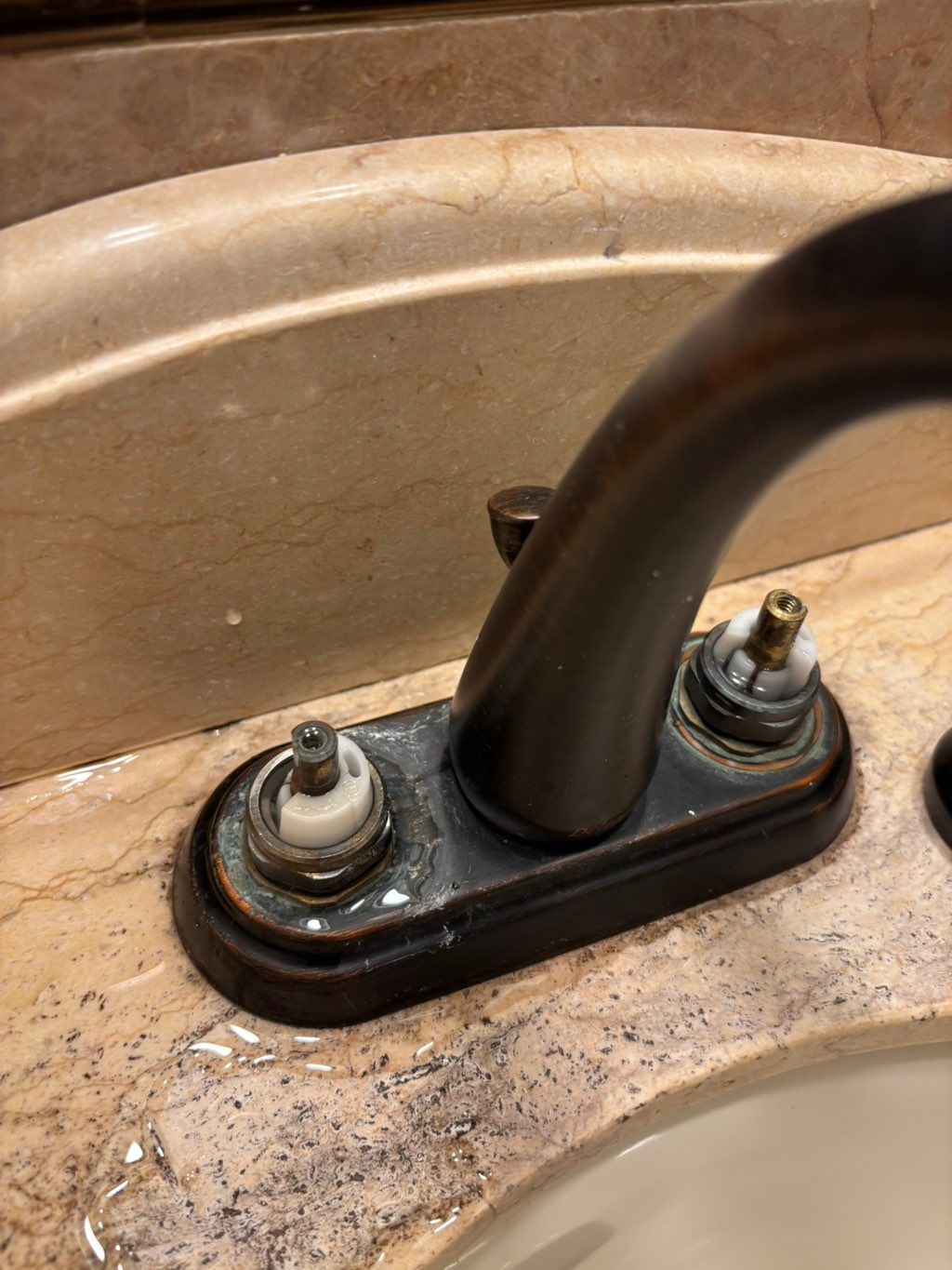 Leaky faucet cartridge replacement