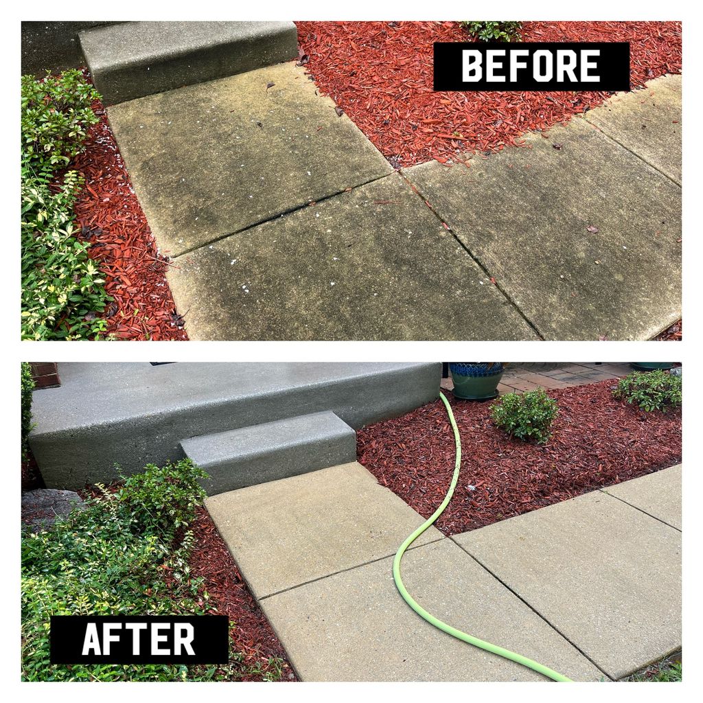 Sidewalk pressure washed in Plantation, FL. Clean,