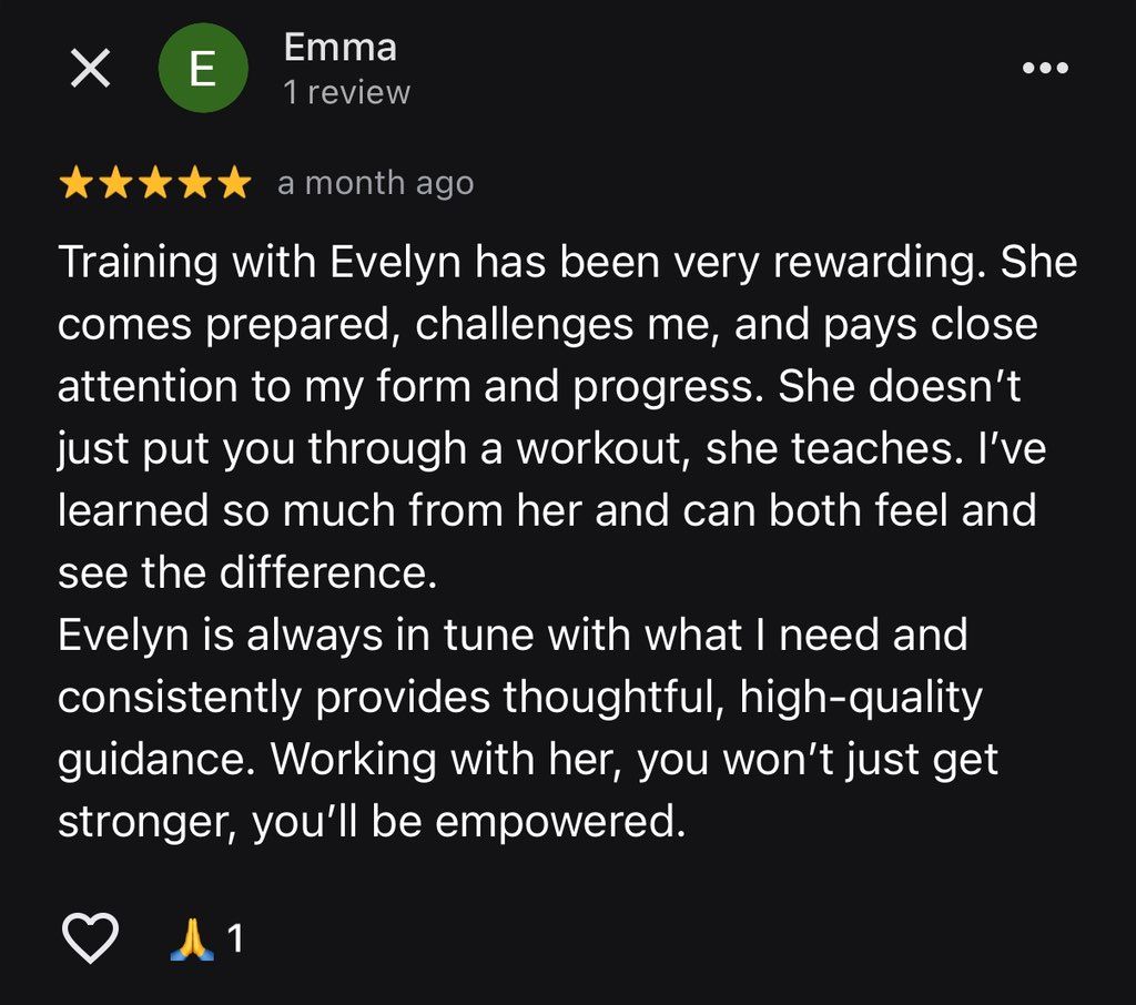 Client Review (found of Google Business: Evelyn S 