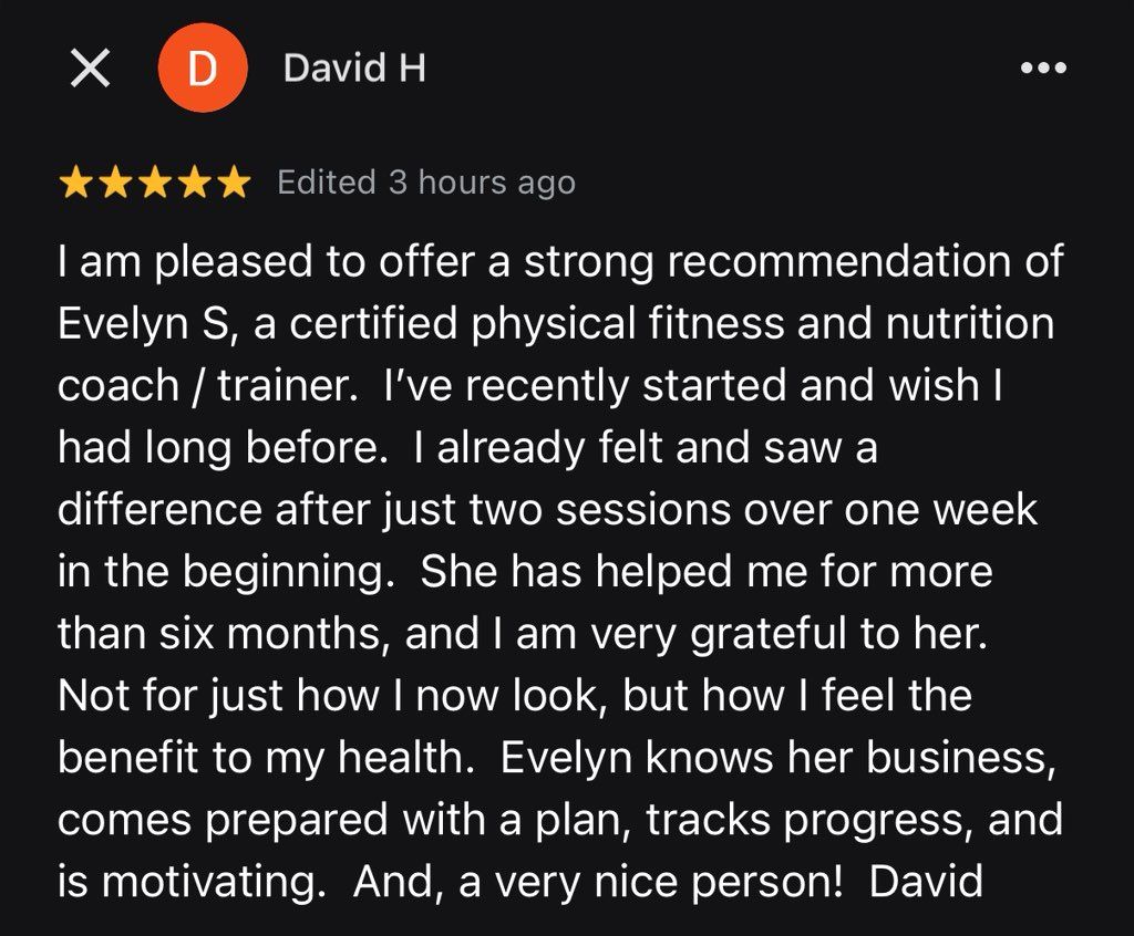 Client Review (found of Google Business: Evelyn S 