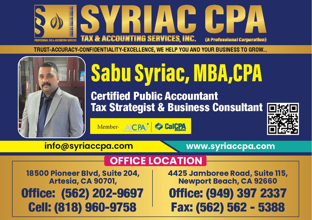 Syriac CPA Tax & Accounting Services, Inc.