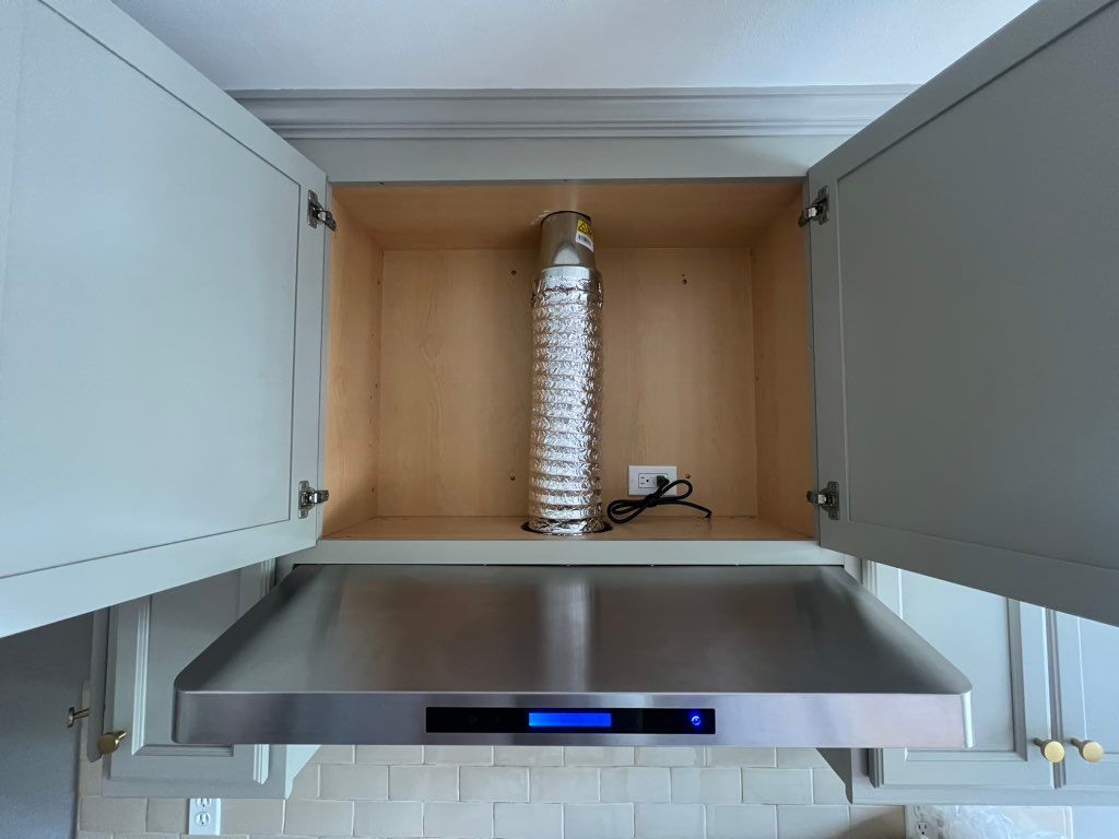 New power line, exhaust line, Range Hood install 