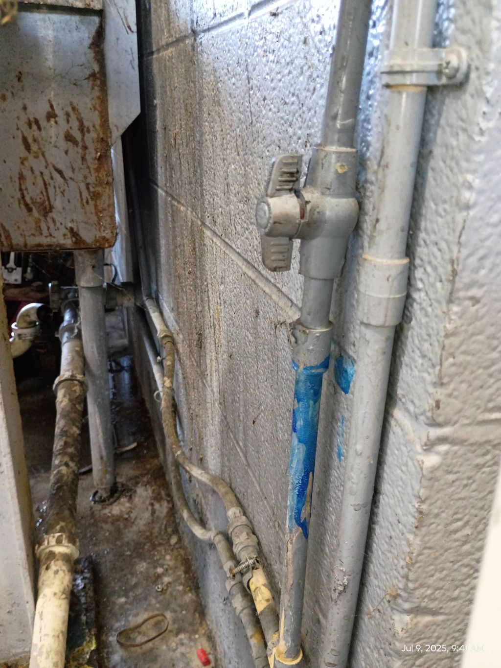 leaking water line at Ryder truck rental 
