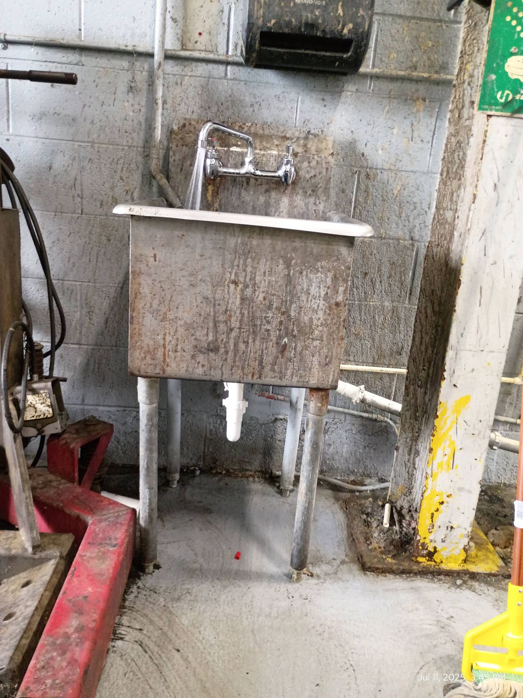 repaired fixed drain, water supply and faucet