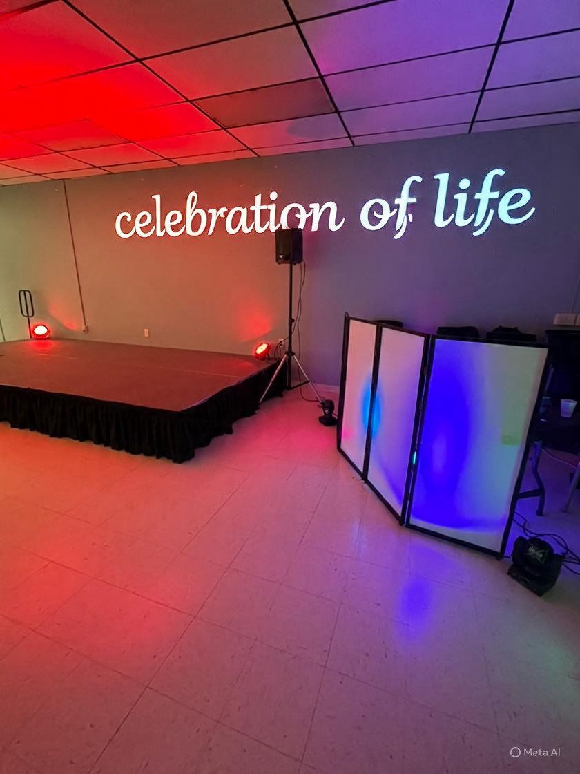 Celebration of life event setup - July 18th 2025