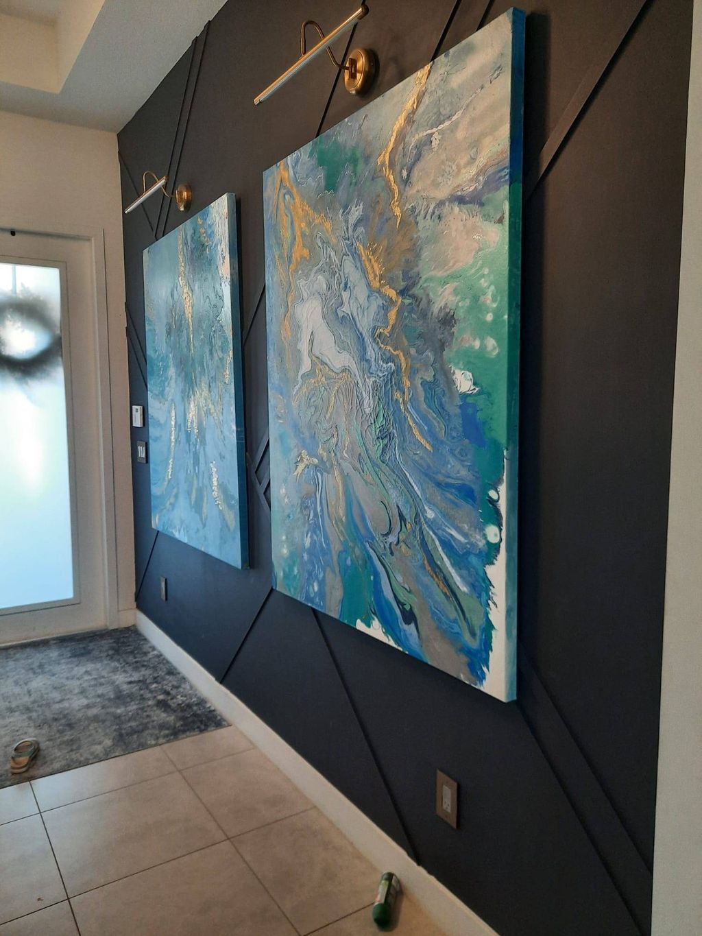 Custom wall framing, decor, lightning and painting