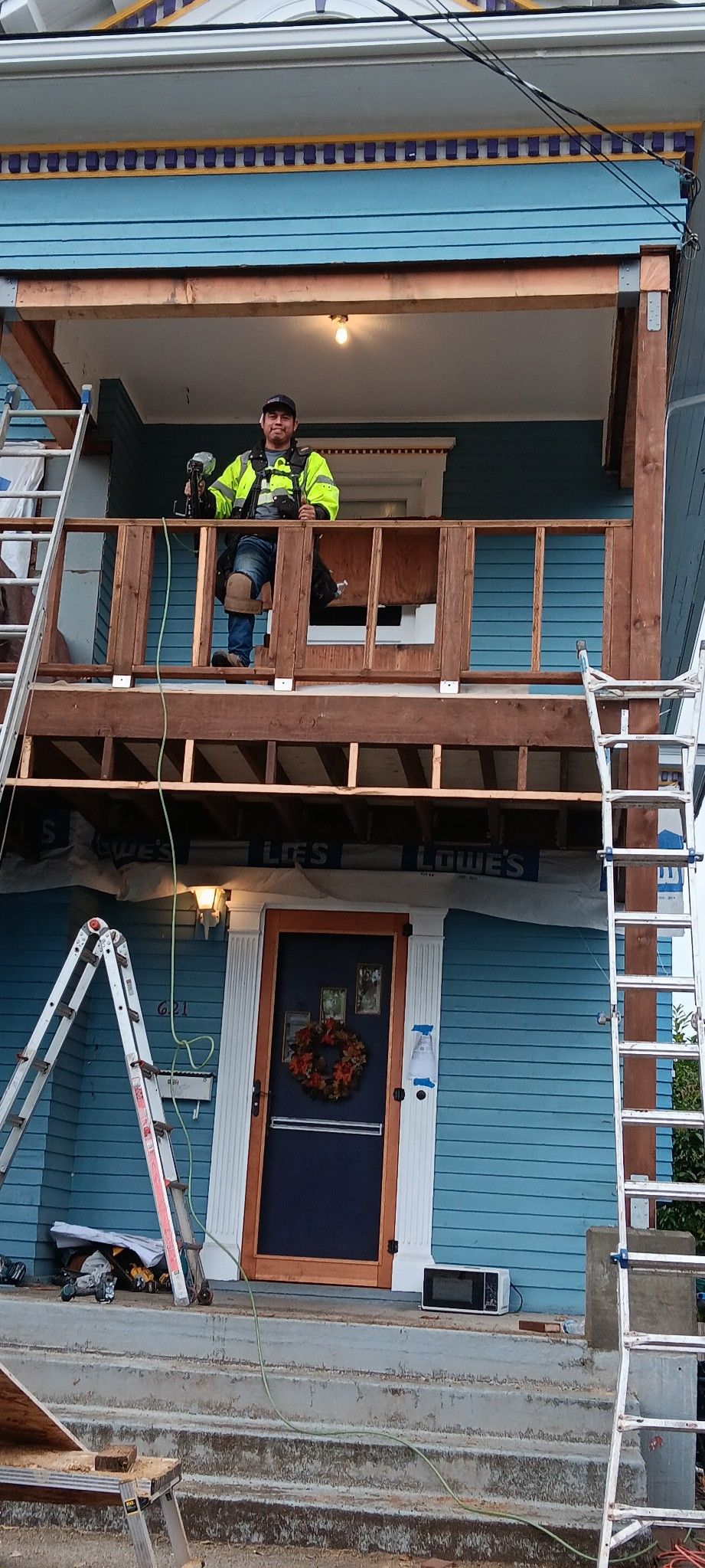 remodeling porch. framing and  siding. 
