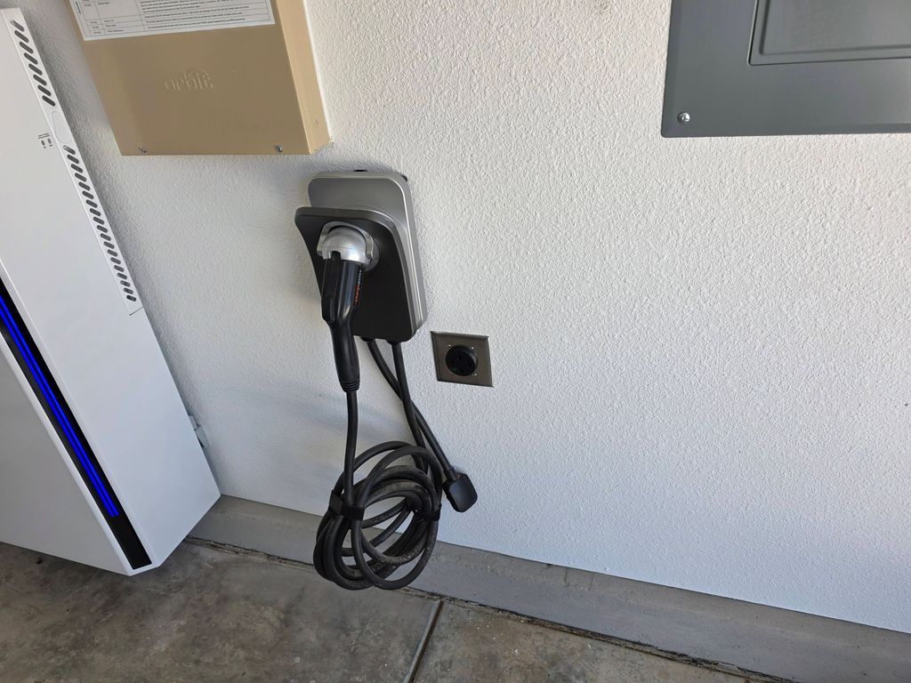 Installing an EV outlet.