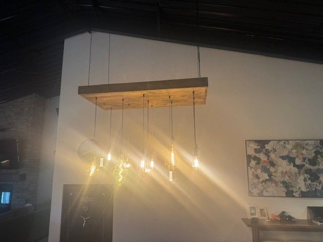 Fixture, designed and hung!  Beautiful!