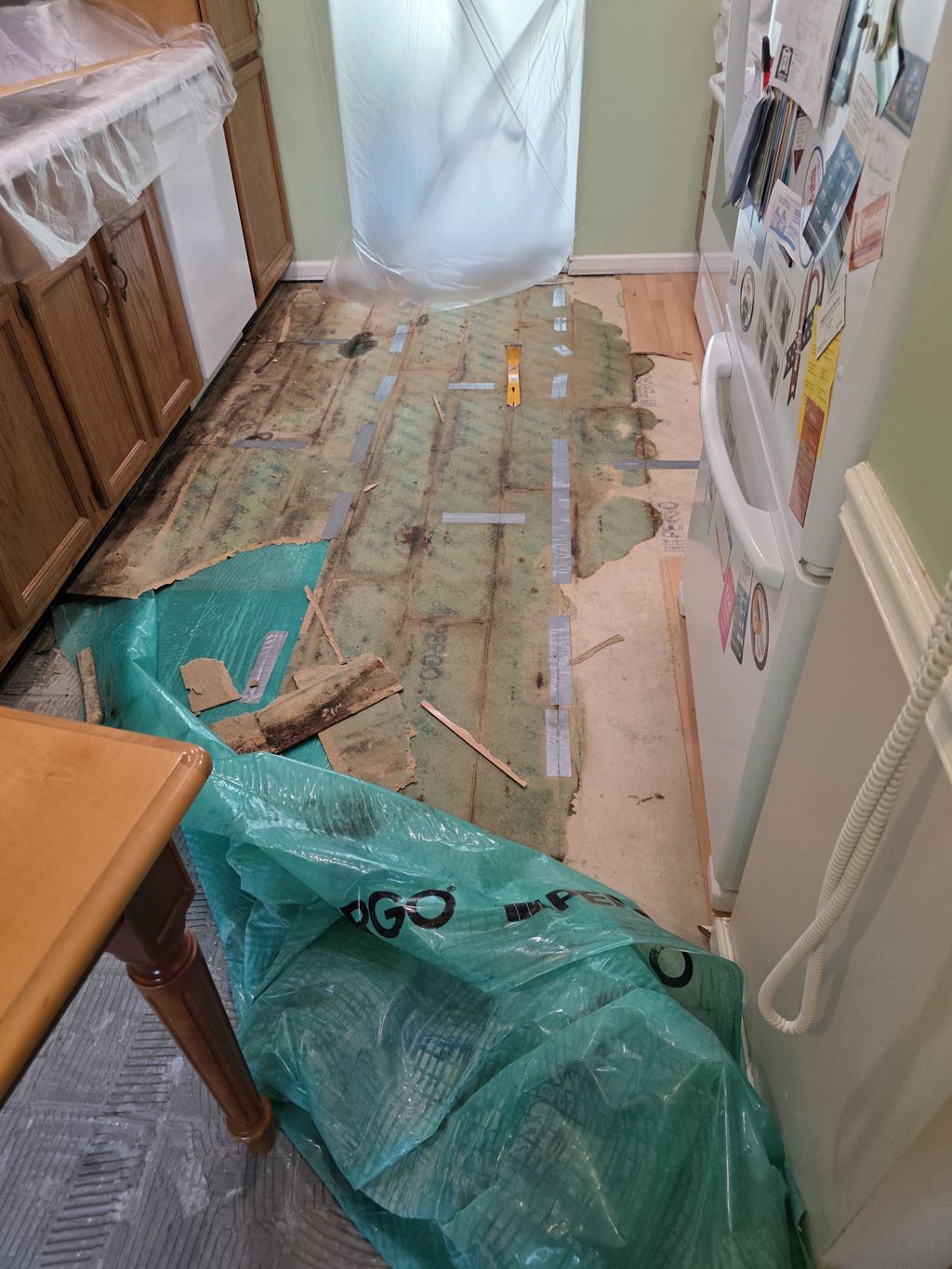 Water damaged kitchen flooring replacement 