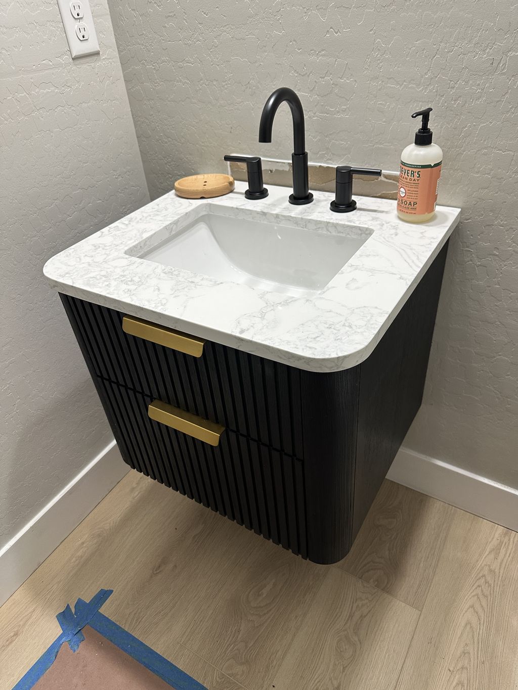 Floating Lavatory Sink Installation