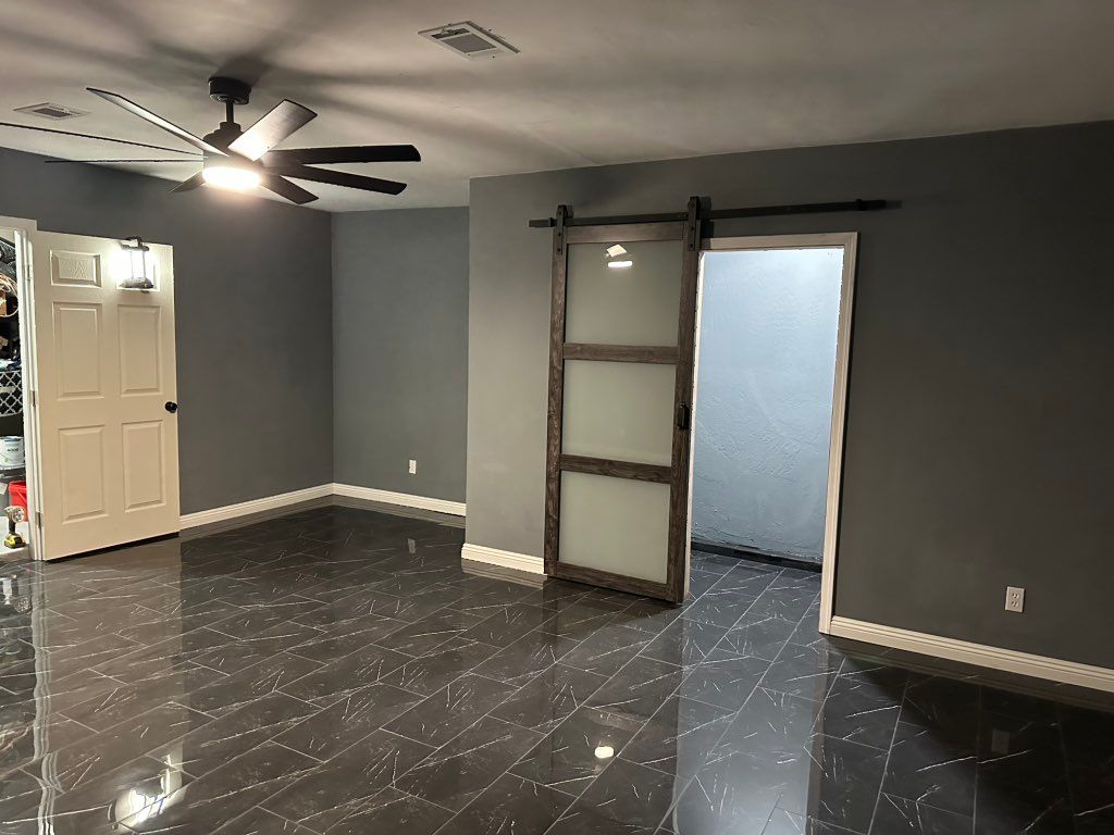 This is the Closet with barn style modern slide do