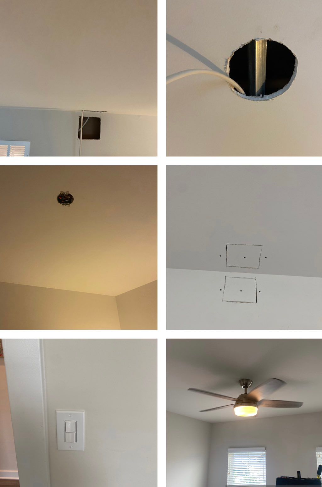 Wiring and installation of ceiling fan 
