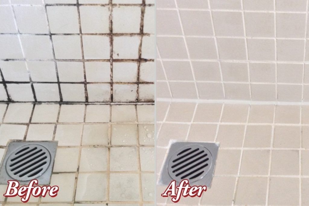 Shower Walls. Grout and Tile Cleaning 
