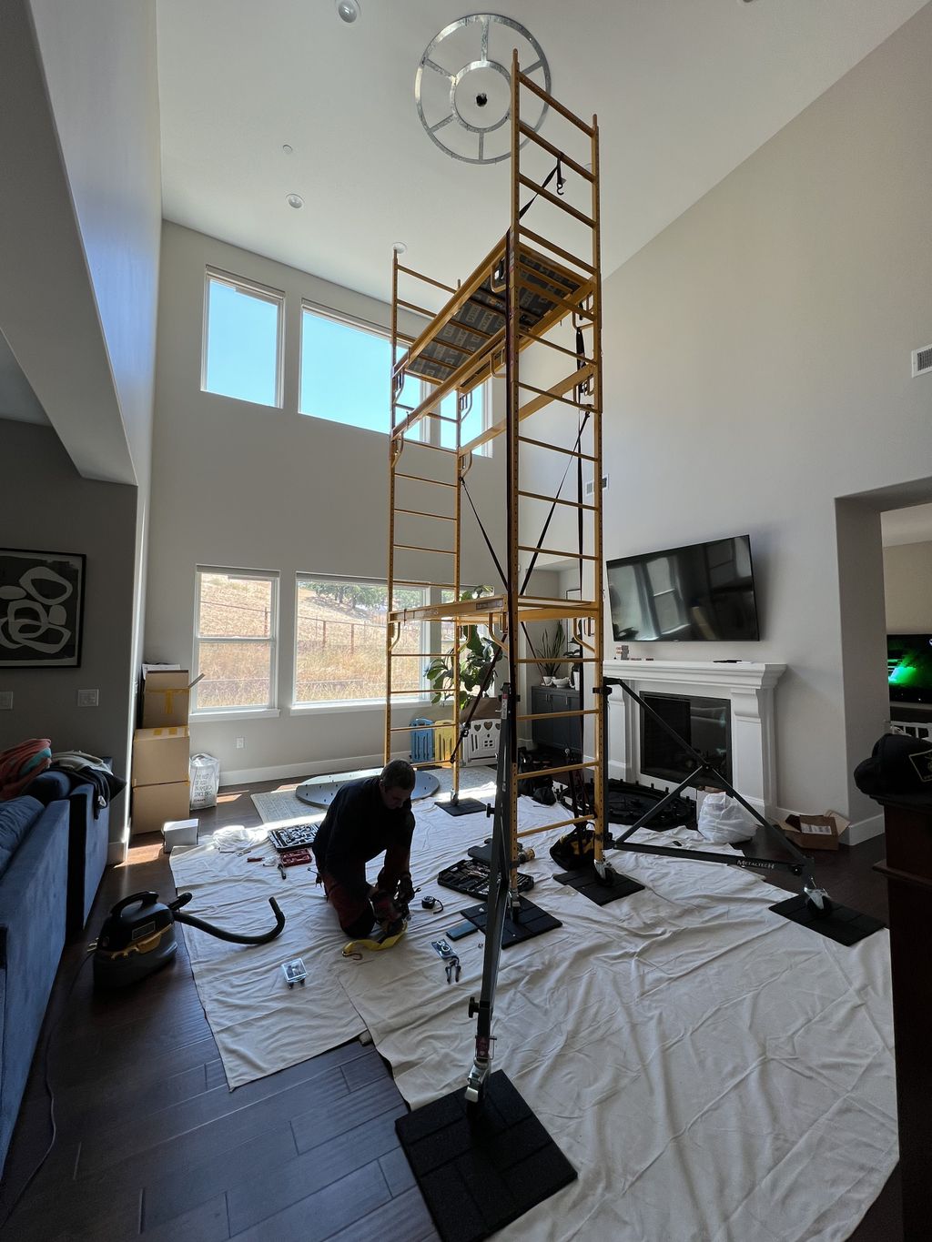 Crystal Chandelier Installation - 60-inch crystal 