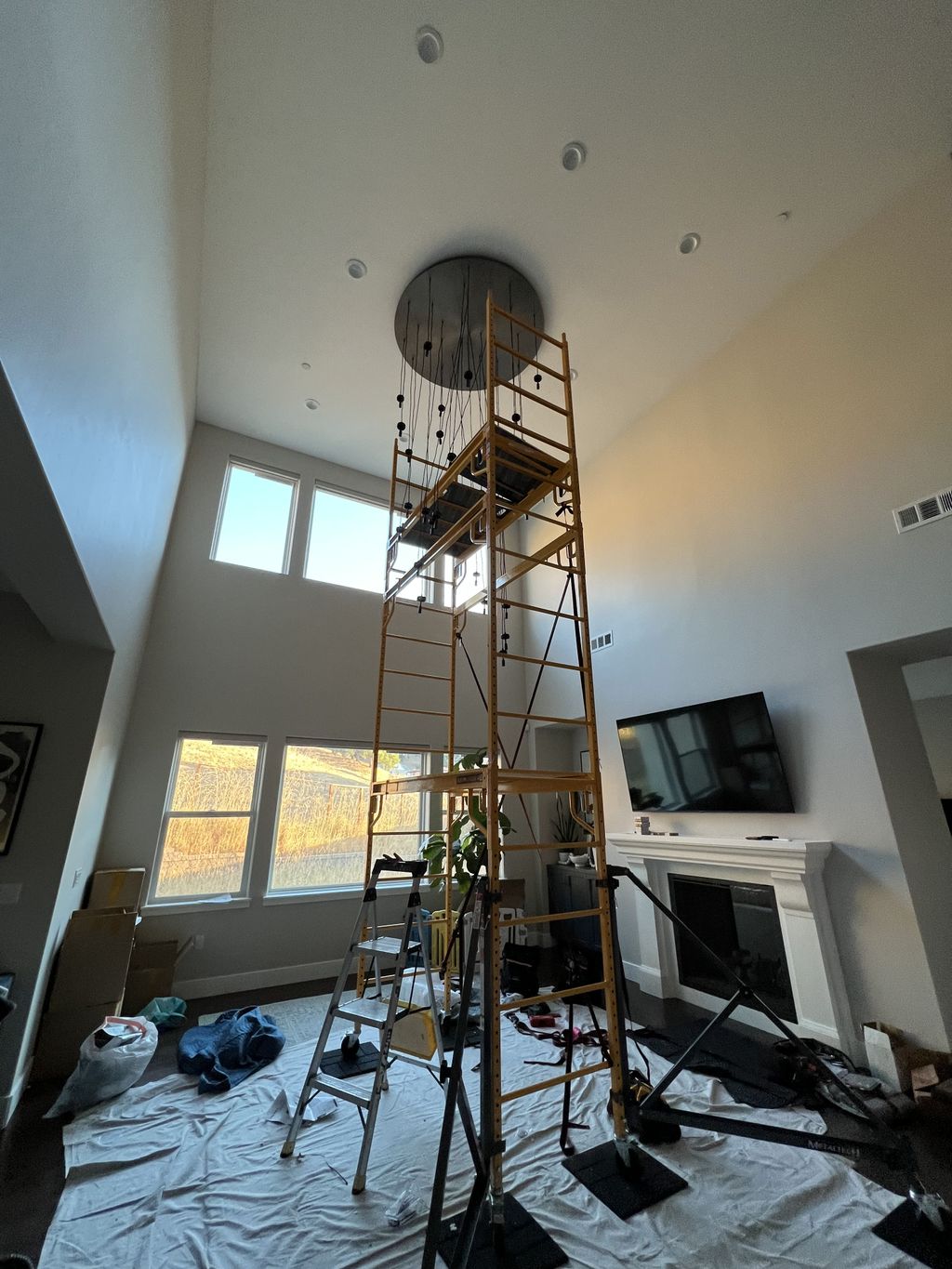 Crystal Chandelier Installation - 60-inch crystal 