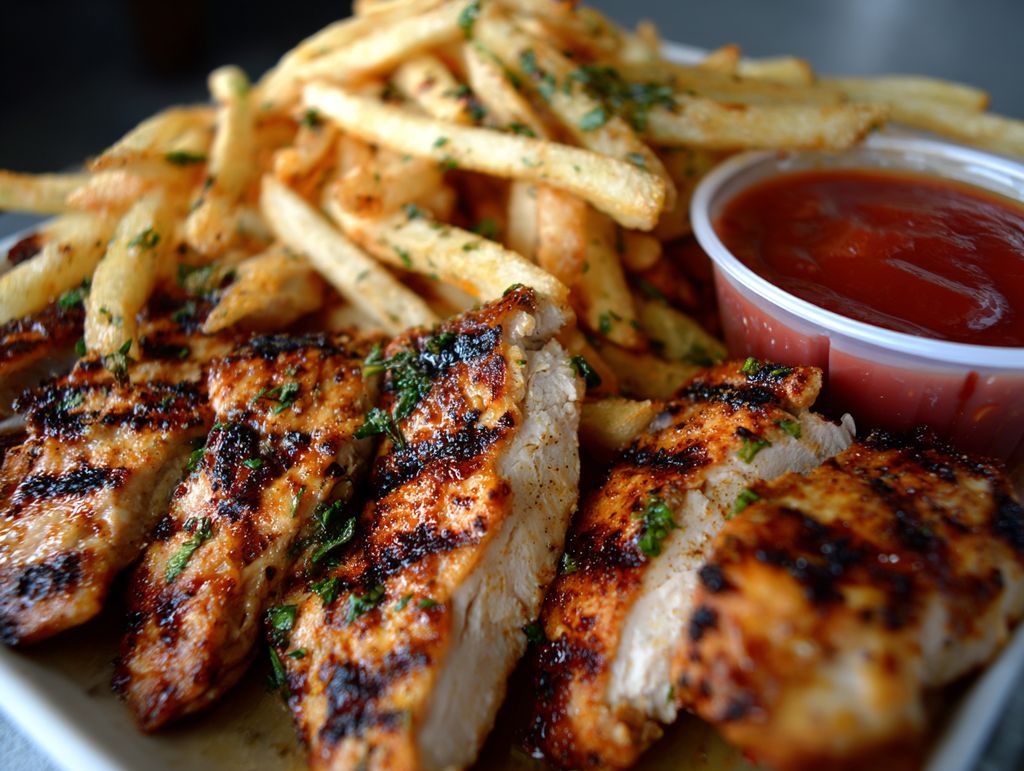 J Bros grilled Chicken & Fries